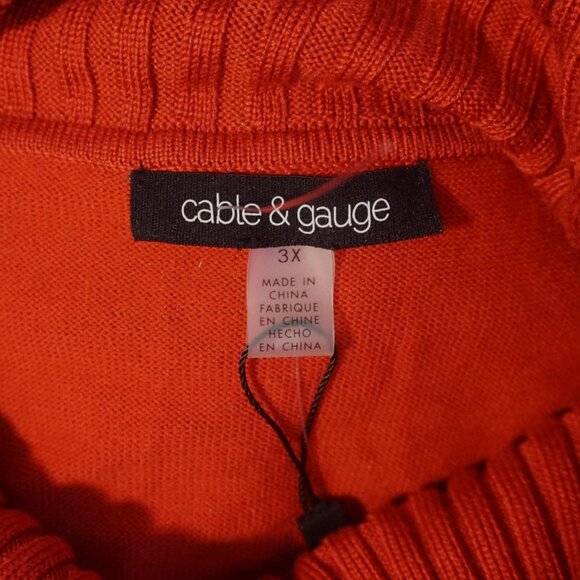 Cable & Gauge Red Jester Cowl Neck Long Sleeve Sweater Women’s 3X - Picture 7 of 10